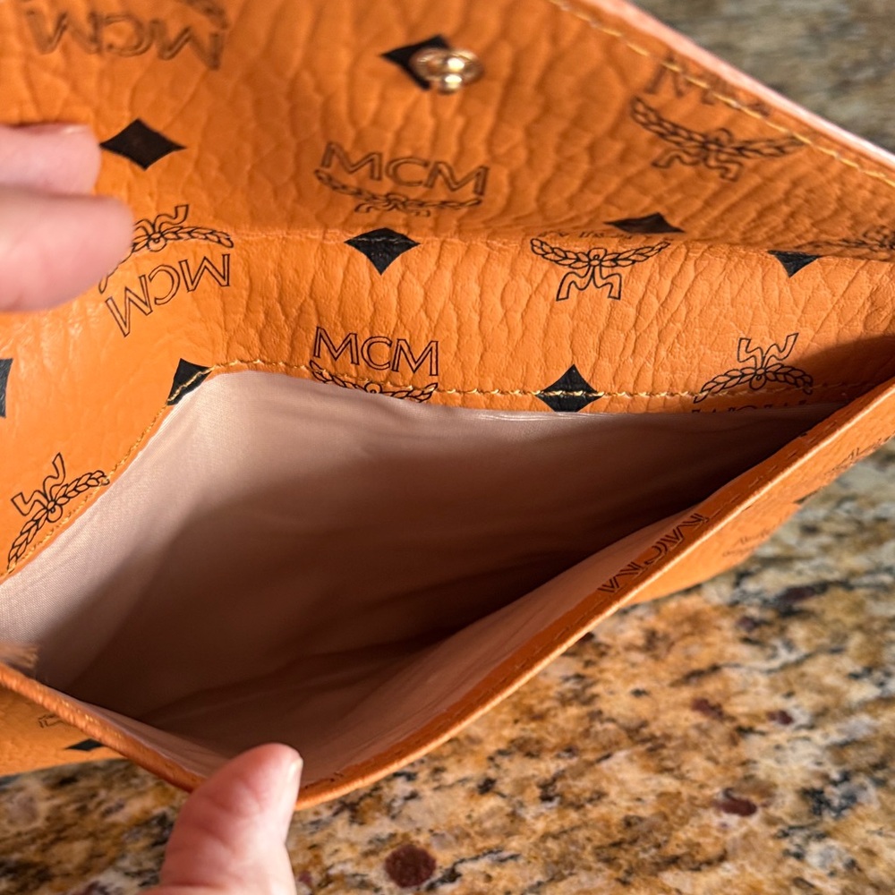 MCM Orange Logo Envelope Pouch - Picture 3 of 4